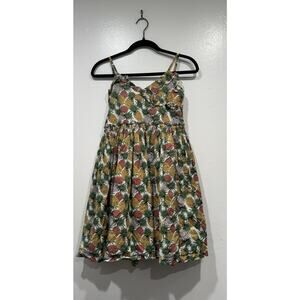 Little Miss Pineapple Print Dress Girls Size 14 Multi Color Ruffle Trim Tropical